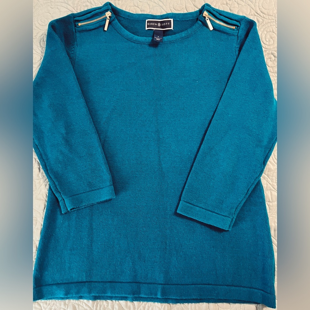 Karen Scott Turquoise Sweater